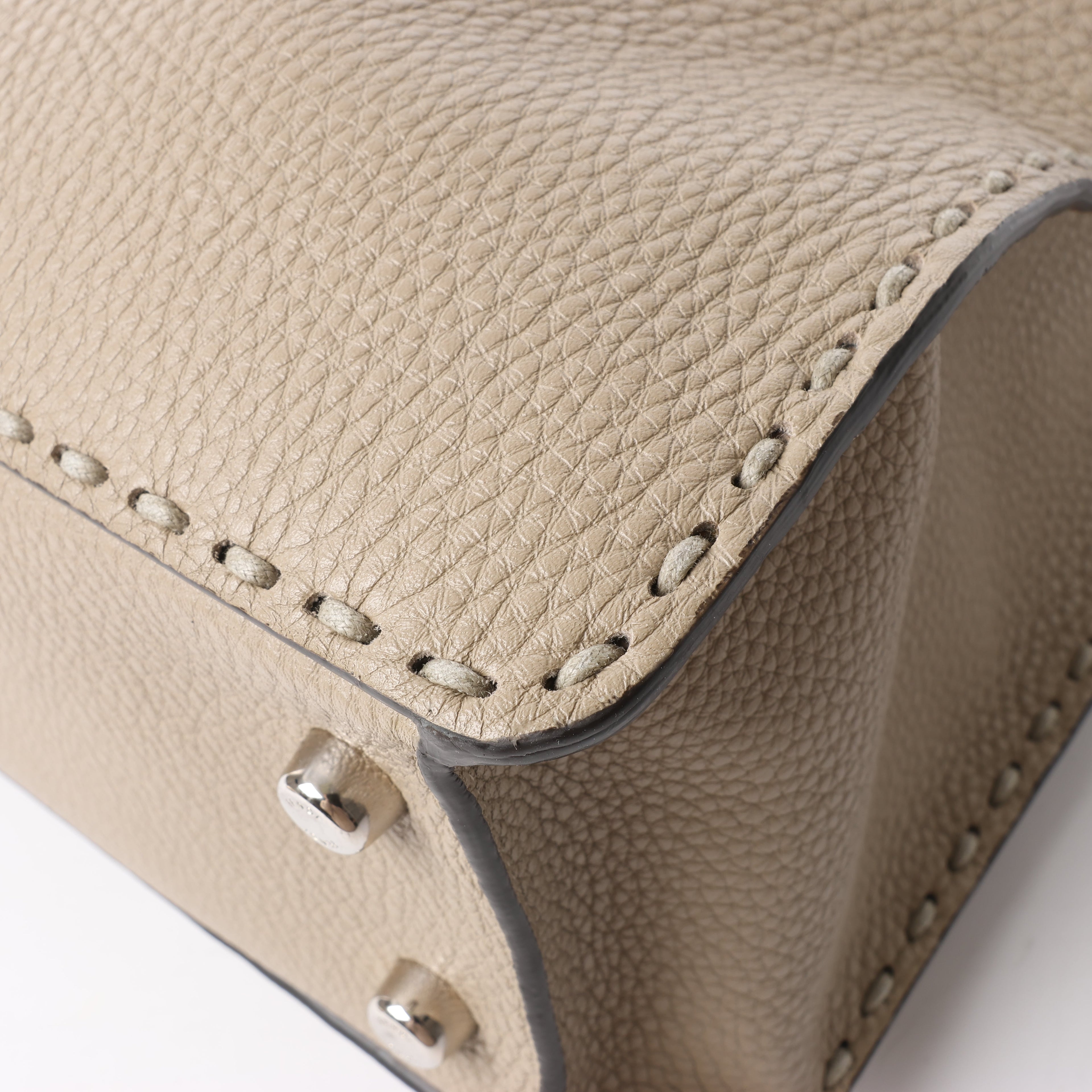 Fendi Peek-a-boo X-light  ICU Co., Ltd. Leather Handbag in Beige 7VA528