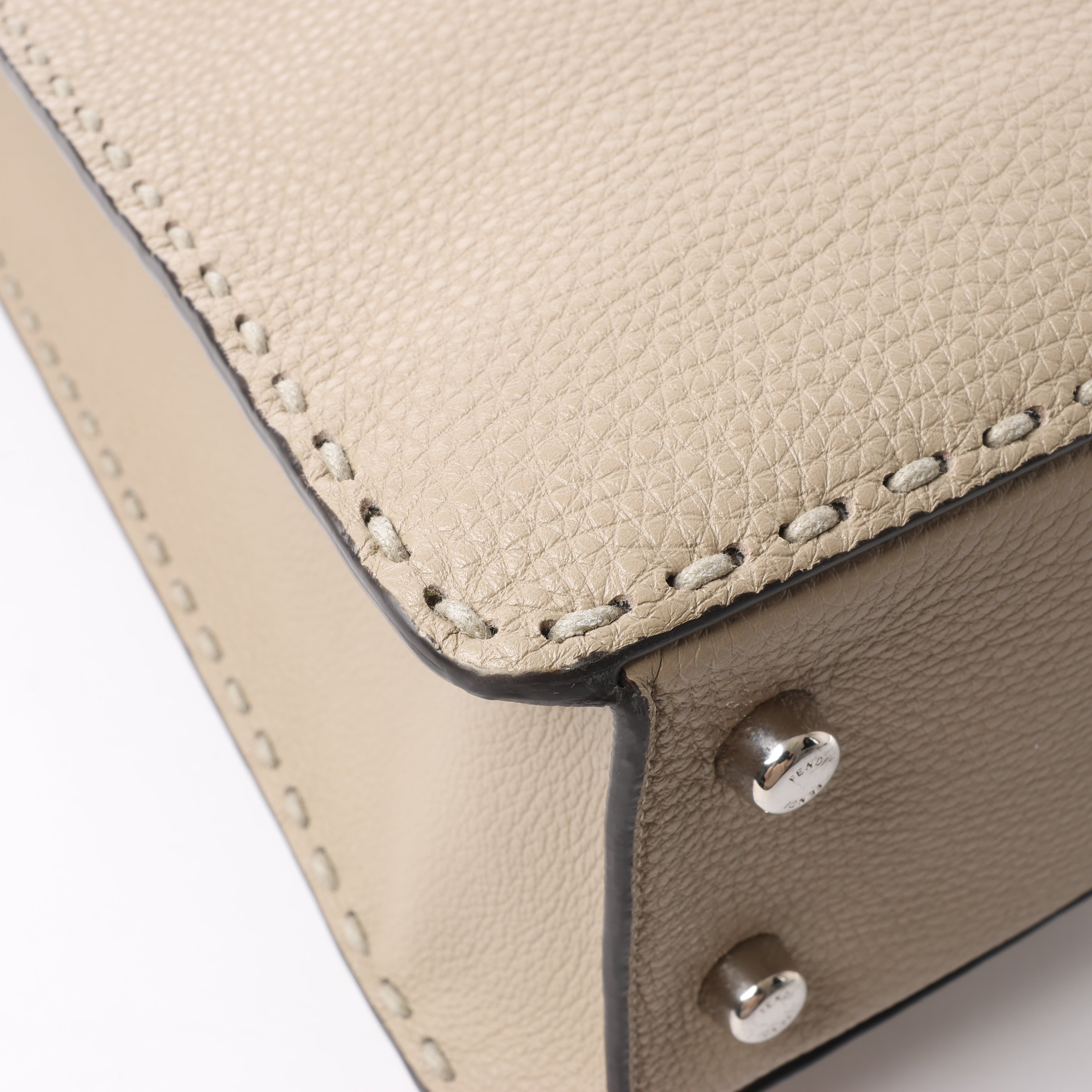 Fendi Peek-a-boo X-light  ICU Co., Ltd. Leather Handbag in Beige 7VA528