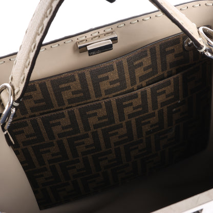 Fendi Peek-a-boo X-light  ICU Co., Ltd. Leather Handbag in Beige 7VA528
