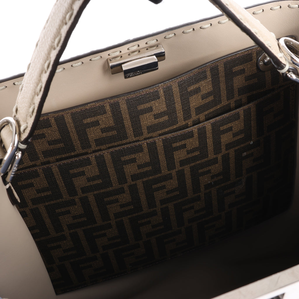 Fendi Peek-a-boo X-light  ICU Co., Ltd. Leather Handbag in Beige 7VA528