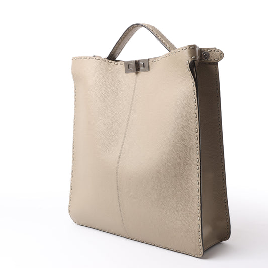 Fendi Peek-a-boo X-light  ICU Co., Ltd. Leather Handbag in Beige 7VA528