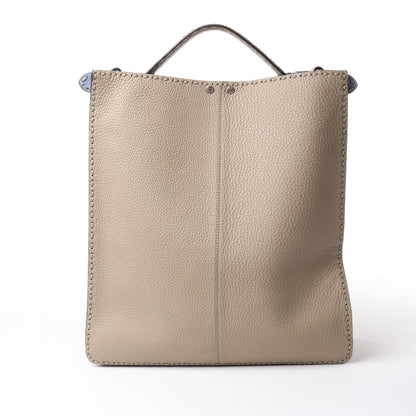 Fendi Peek-a-boo X-light  ICU Co., Ltd. Leather Handbag in Beige 7VA528