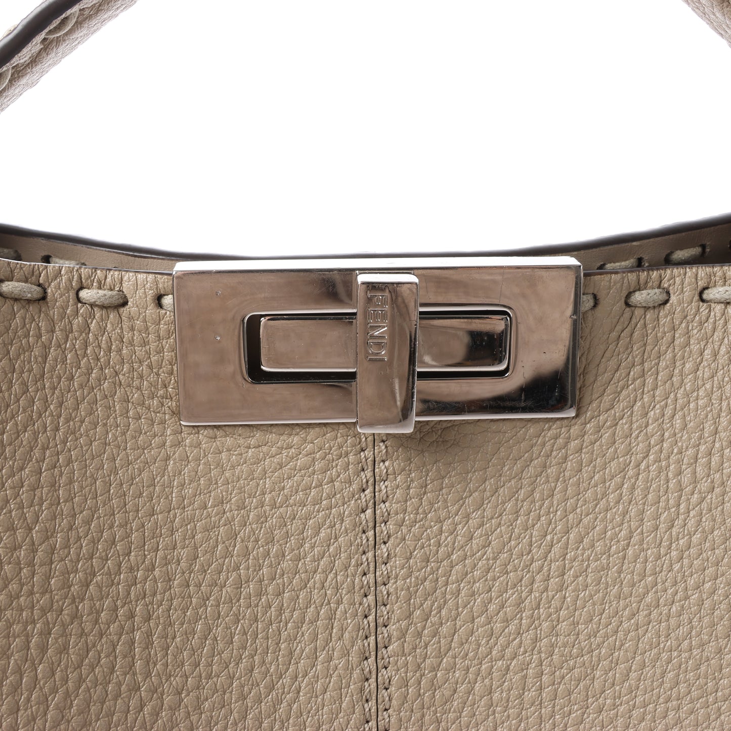 Fendi Peek-a-boo X-light  ICU Co., Ltd. Leather Handbag in Beige 7VA528