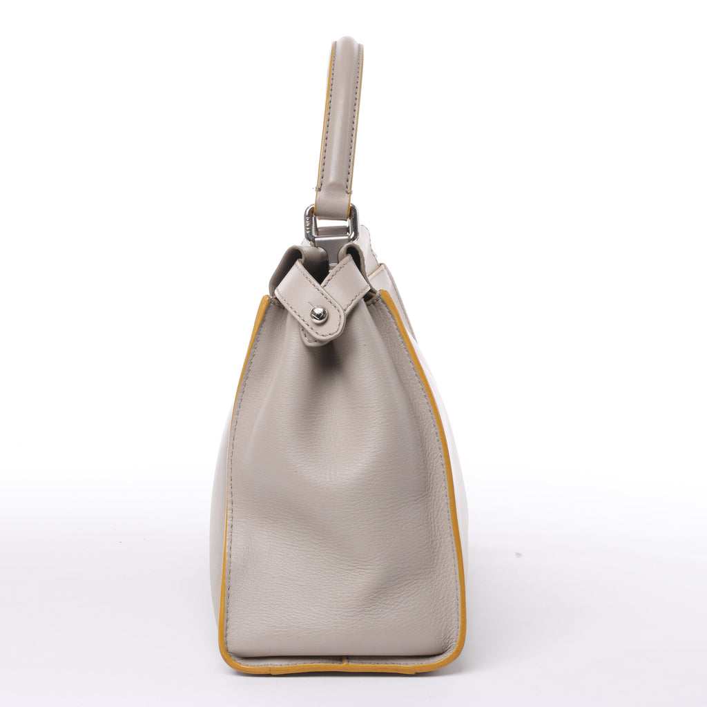 Fendi Peekaboo Regular Leather 2Way Handbag in Gray