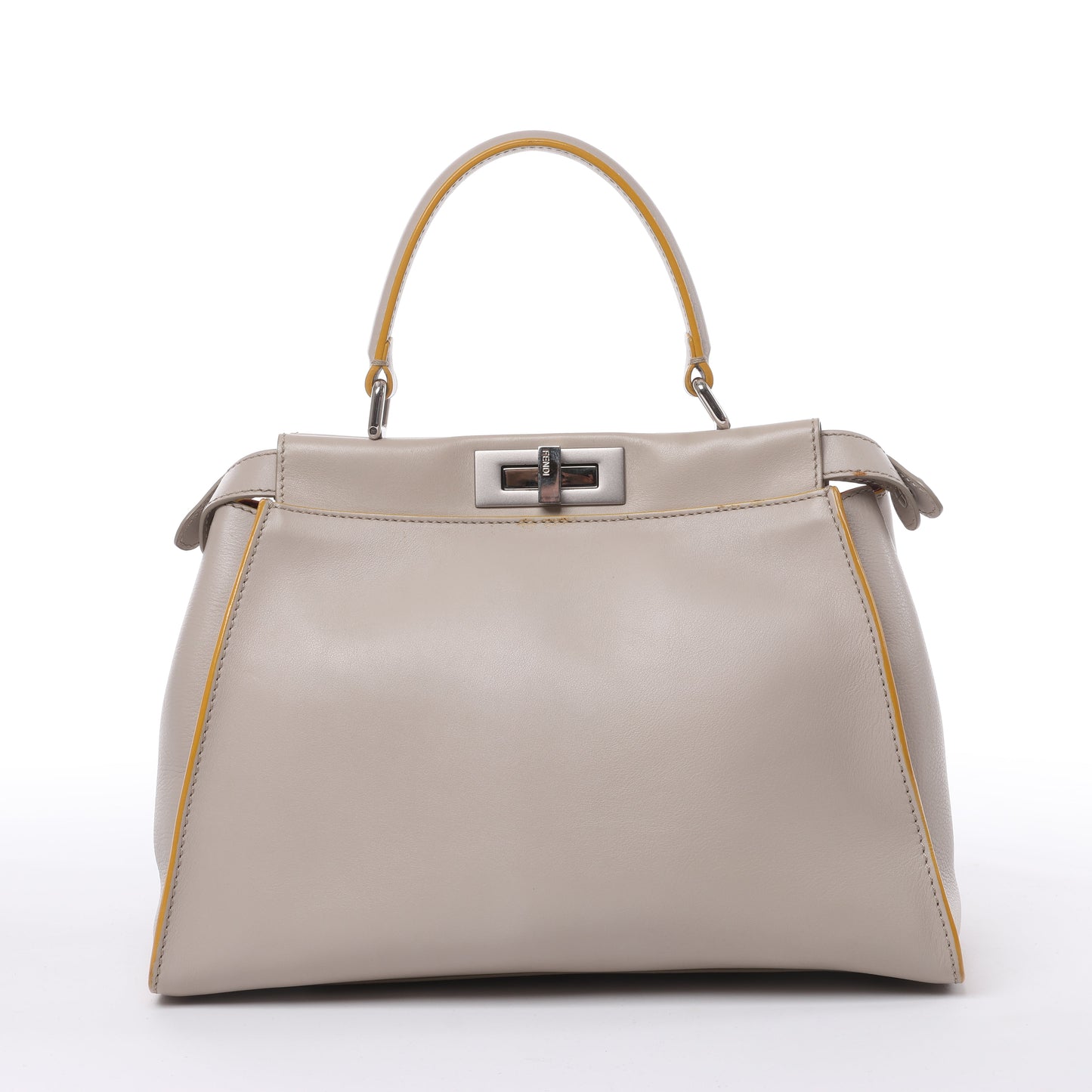 Fendi Peekaboo Regular Leather 2Way Handbag in Gray