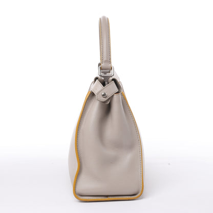 Fendi Peekaboo Regular Leather 2Way Handbag in Gray