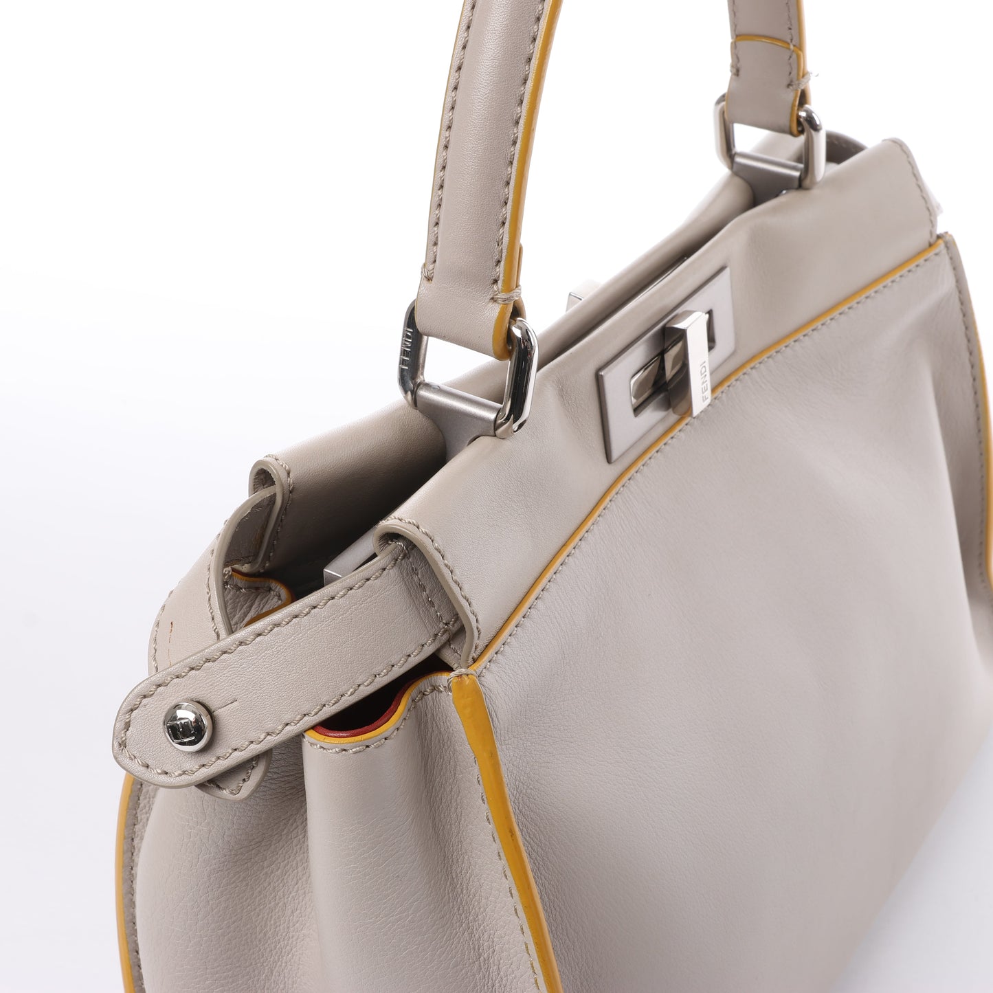 Fendi Peekaboo Regular Leather 2Way Handbag in Gray