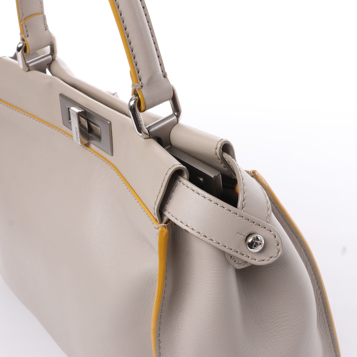 Fendi Peekaboo Regular Leather 2Way Handbag in Gray