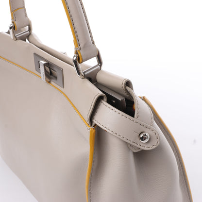 Fendi Peekaboo Regular Leather 2Way Handbag in Gray