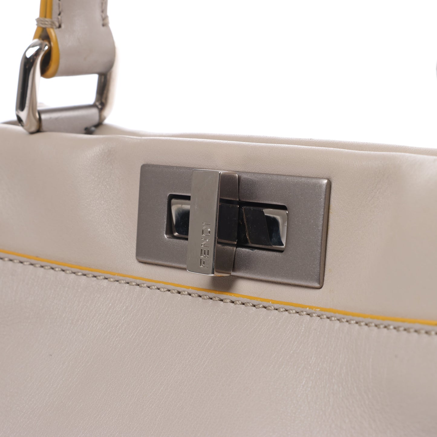 Fendi Peekaboo Regular Leather 2Way Handbag in Gray