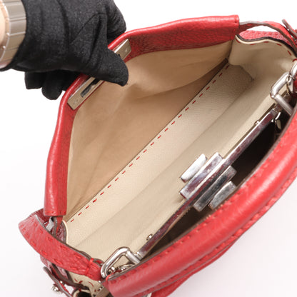 Fendi Peekaboo Regular Selleria Leather 2way Handbag in Red 8BN226