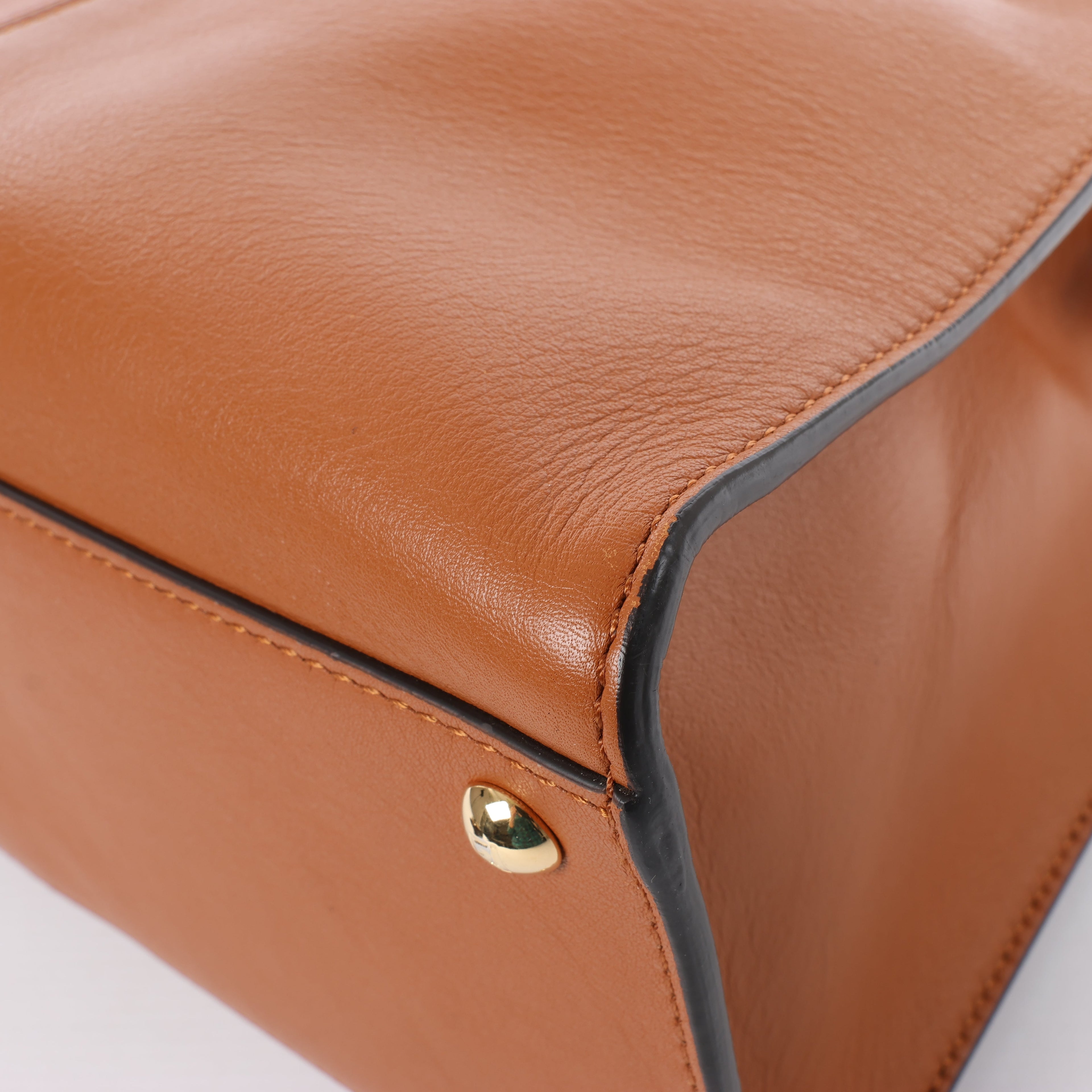 Fendi Peek-a-boo X-light Leather 2 Way Shoulder Bag in Brown