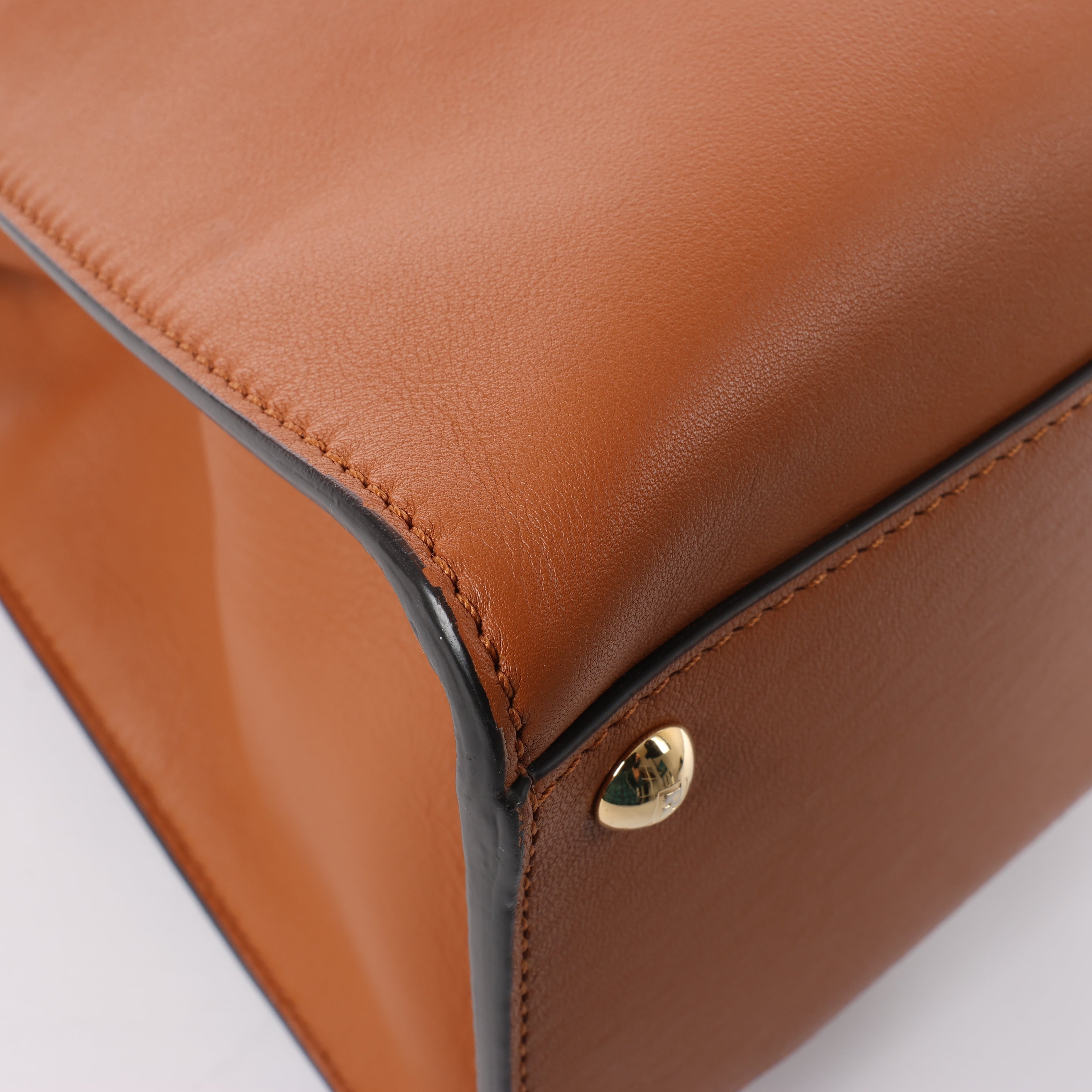 Fendi Peek-a-boo X-light Leather 2 Way Shoulder Bag in Brown