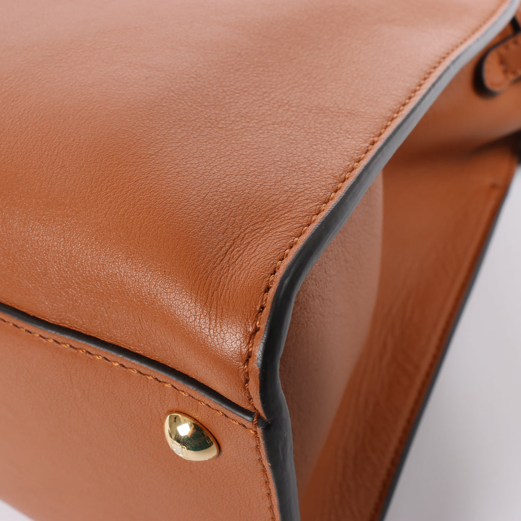 Fendi Peek-a-boo X-light Leather 2 Way Shoulder Bag in Brown