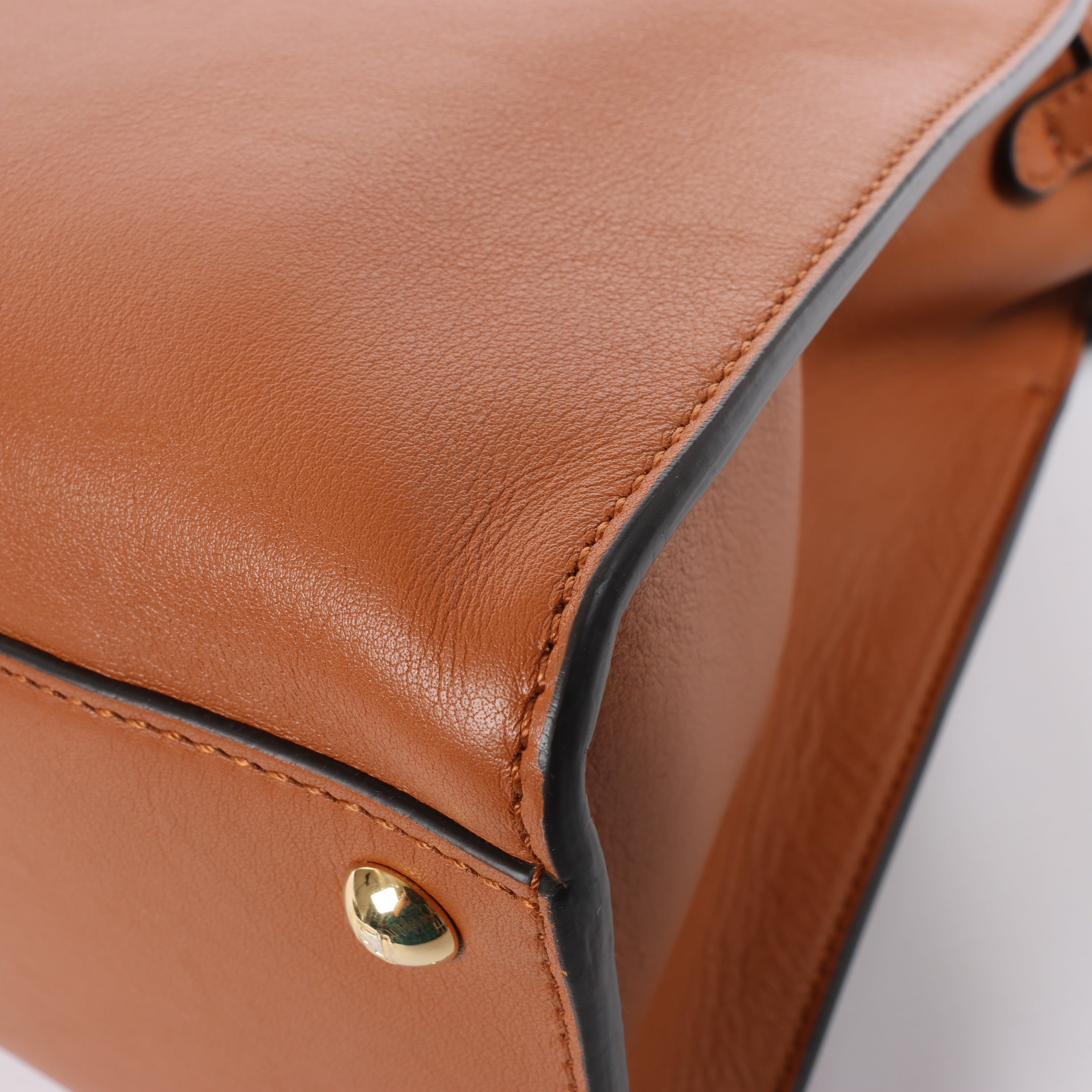 Fendi Peek-a-boo X-light Leather 2 Way Shoulder Bag in Brown