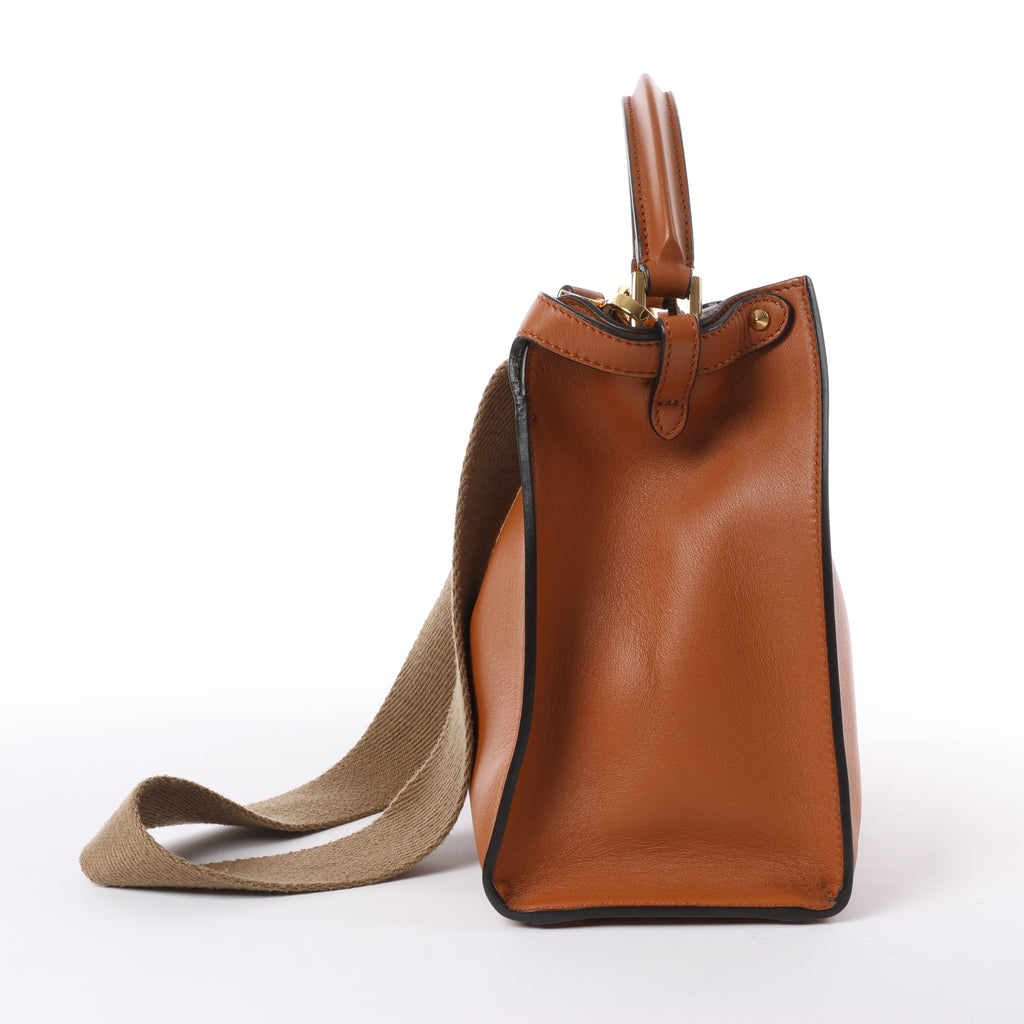 Fendi Peek-a-boo X-light Leather 2 Way Shoulder Bag in Brown