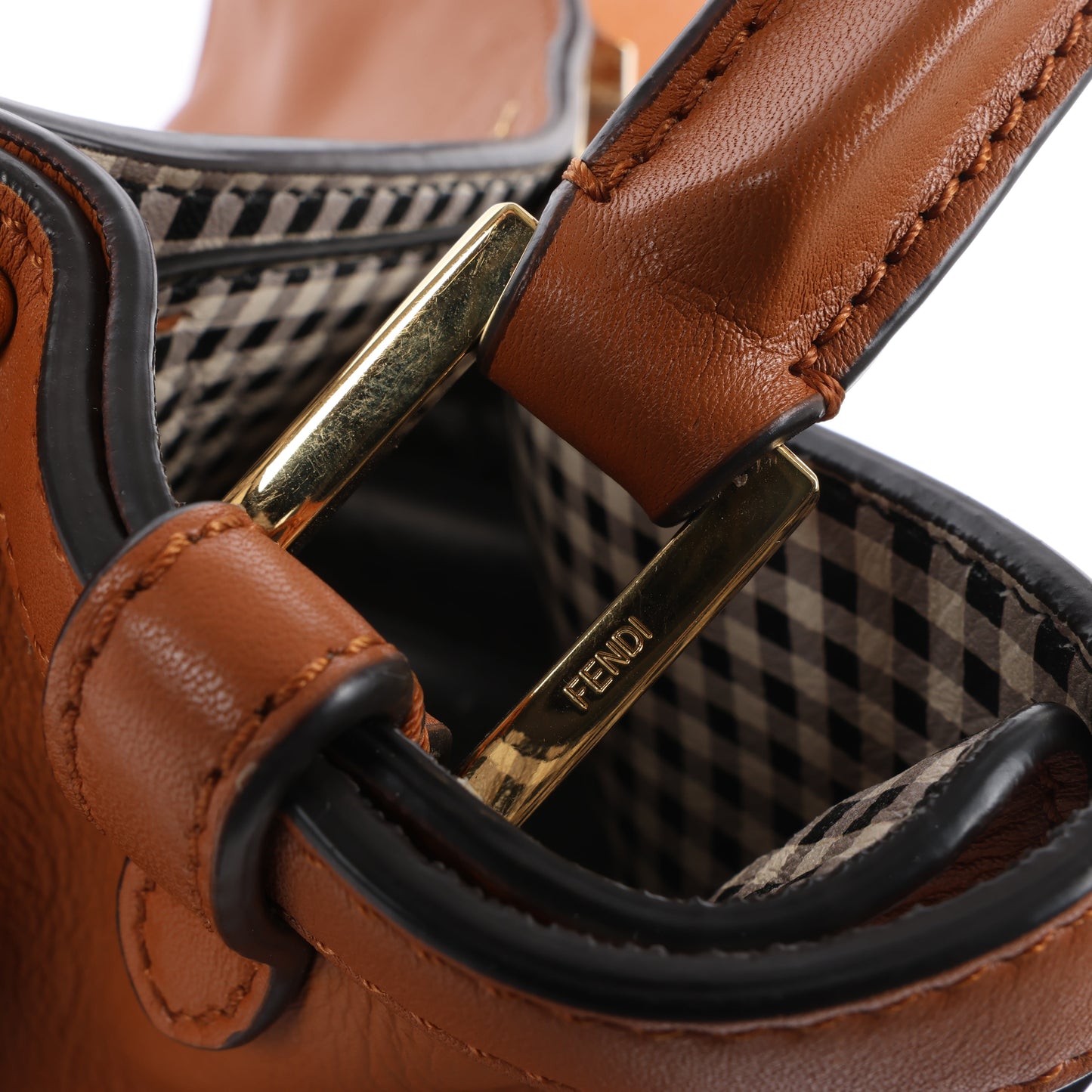 Fendi Peek-a-boo X-light Leather 2 Way Shoulder Bag in Brown