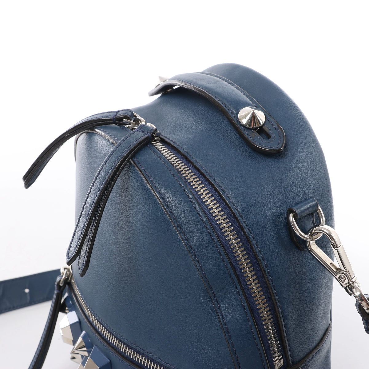 Fendi Borsa Vit Dolce Studs Leather Crossbody Bag Navy Blue 8BT281