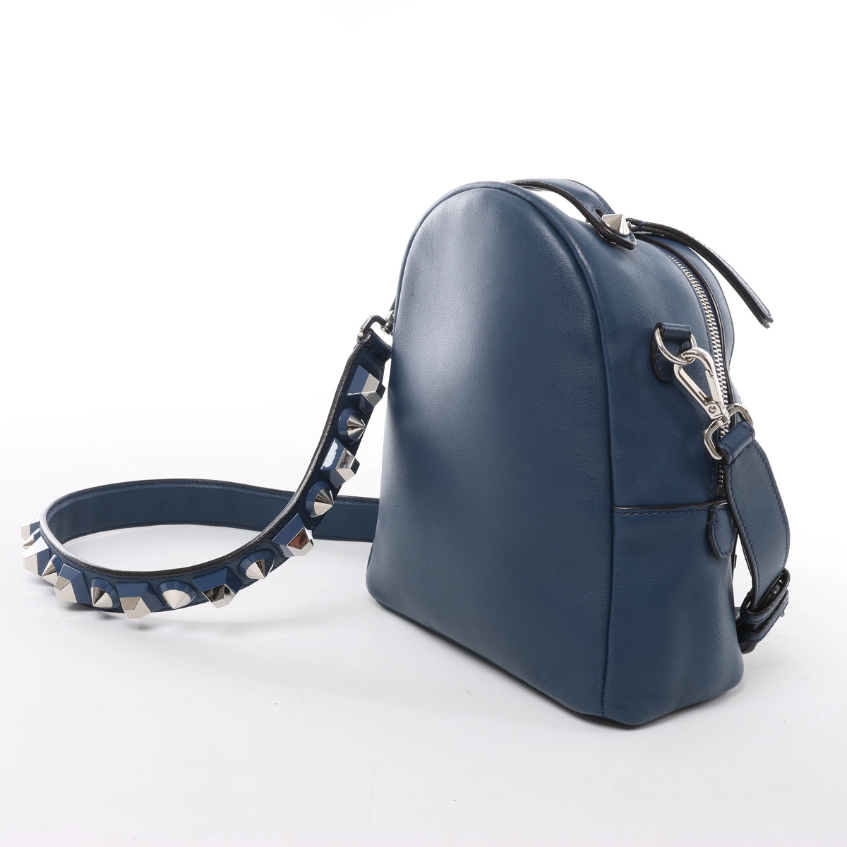 Fendi Borsa Vit Dolce Studs Leather Crossbody Bag Navy Blue 8BT281