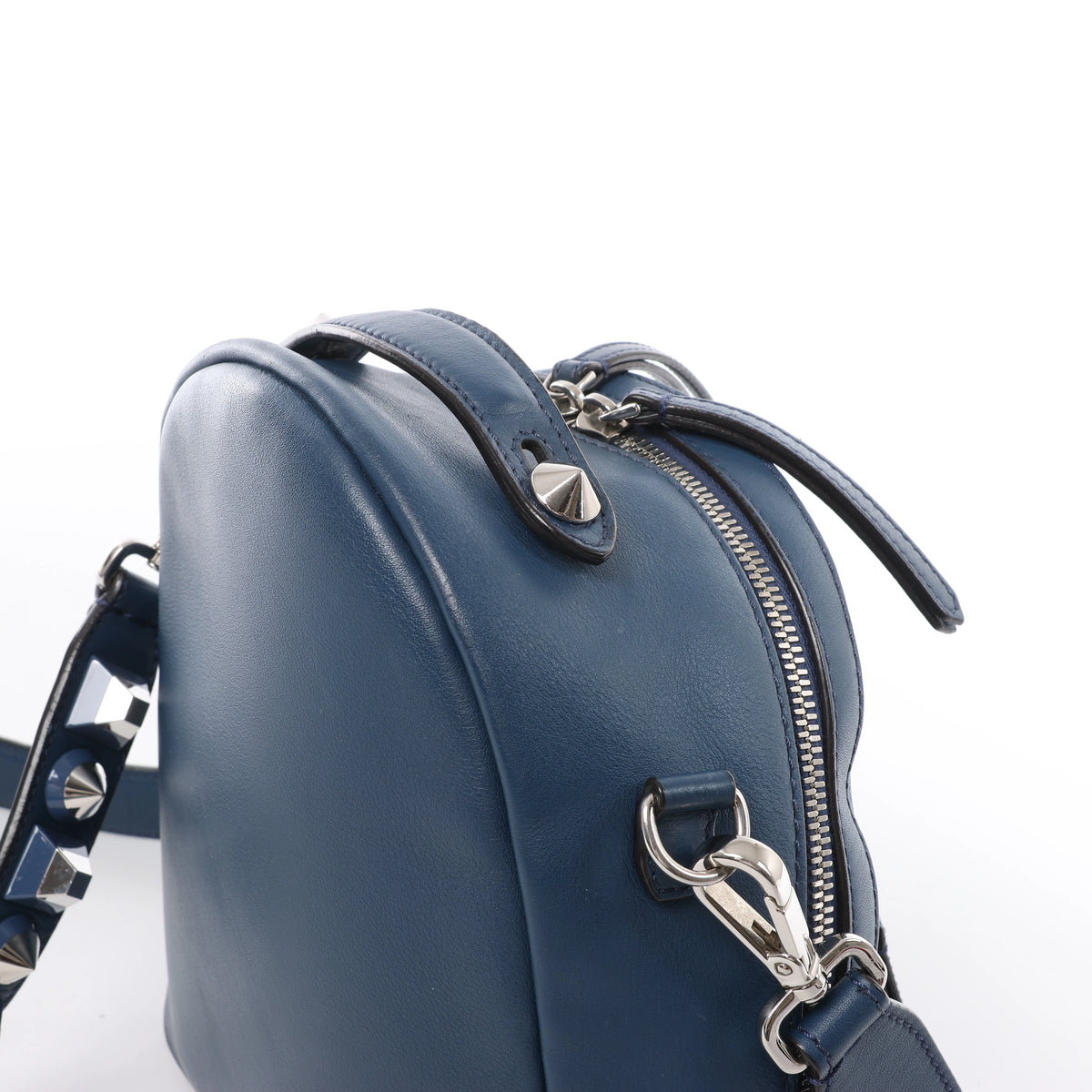 Fendi Borsa Vit Dolce Studs Leather Crossbody Bag Navy Blue 8BT281