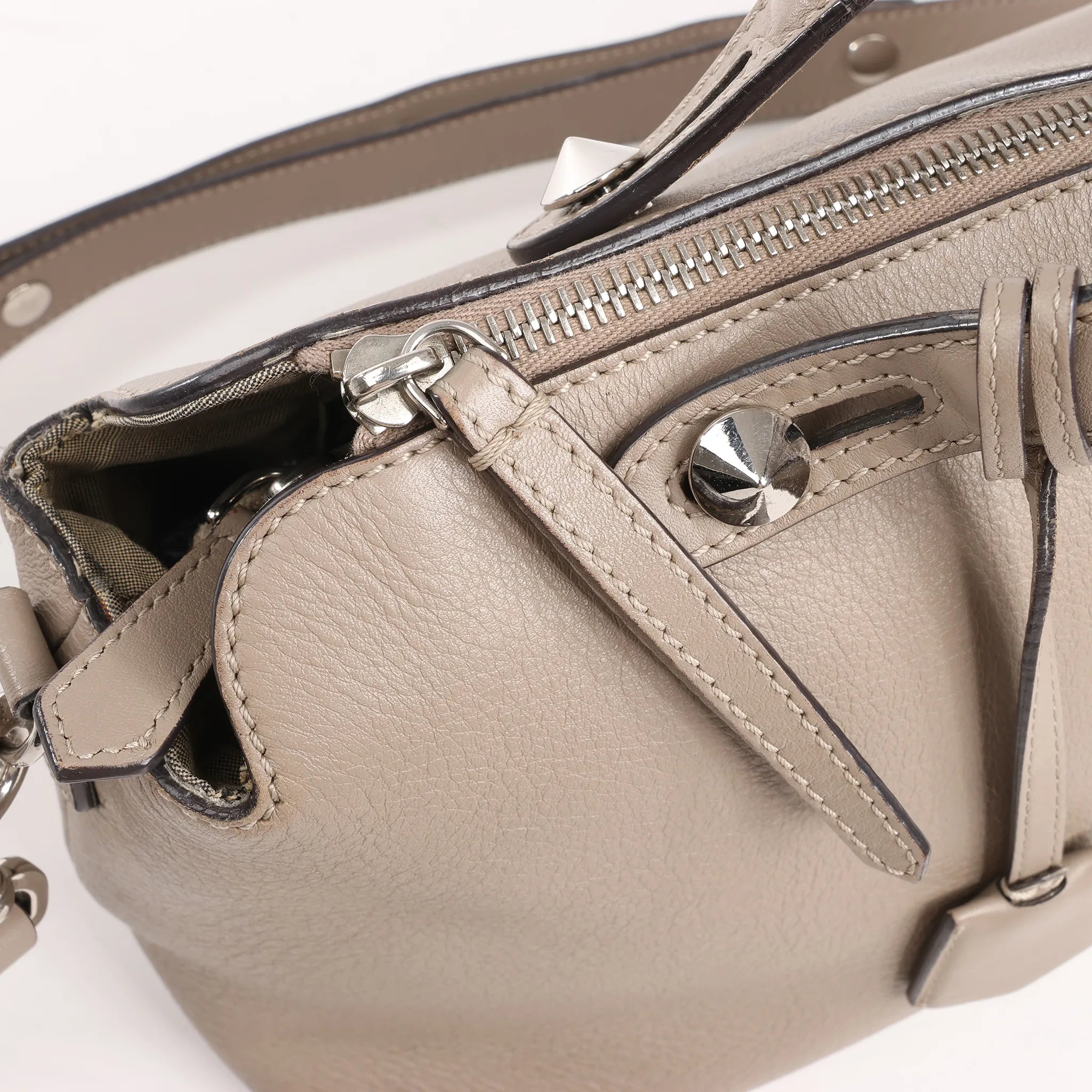 Fendi By The Way Medium Leather 2Way Handbag in Beige 8BL125