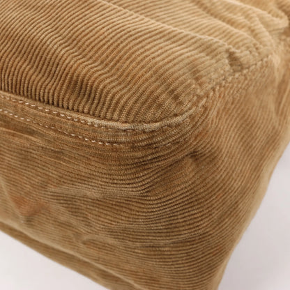 FENDI Corduroy Double Flap Baguette Shoulder Bag in Camel 26426