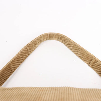 FENDI Corduroy Double Flap Baguette Shoulder Bag in Camel 26426