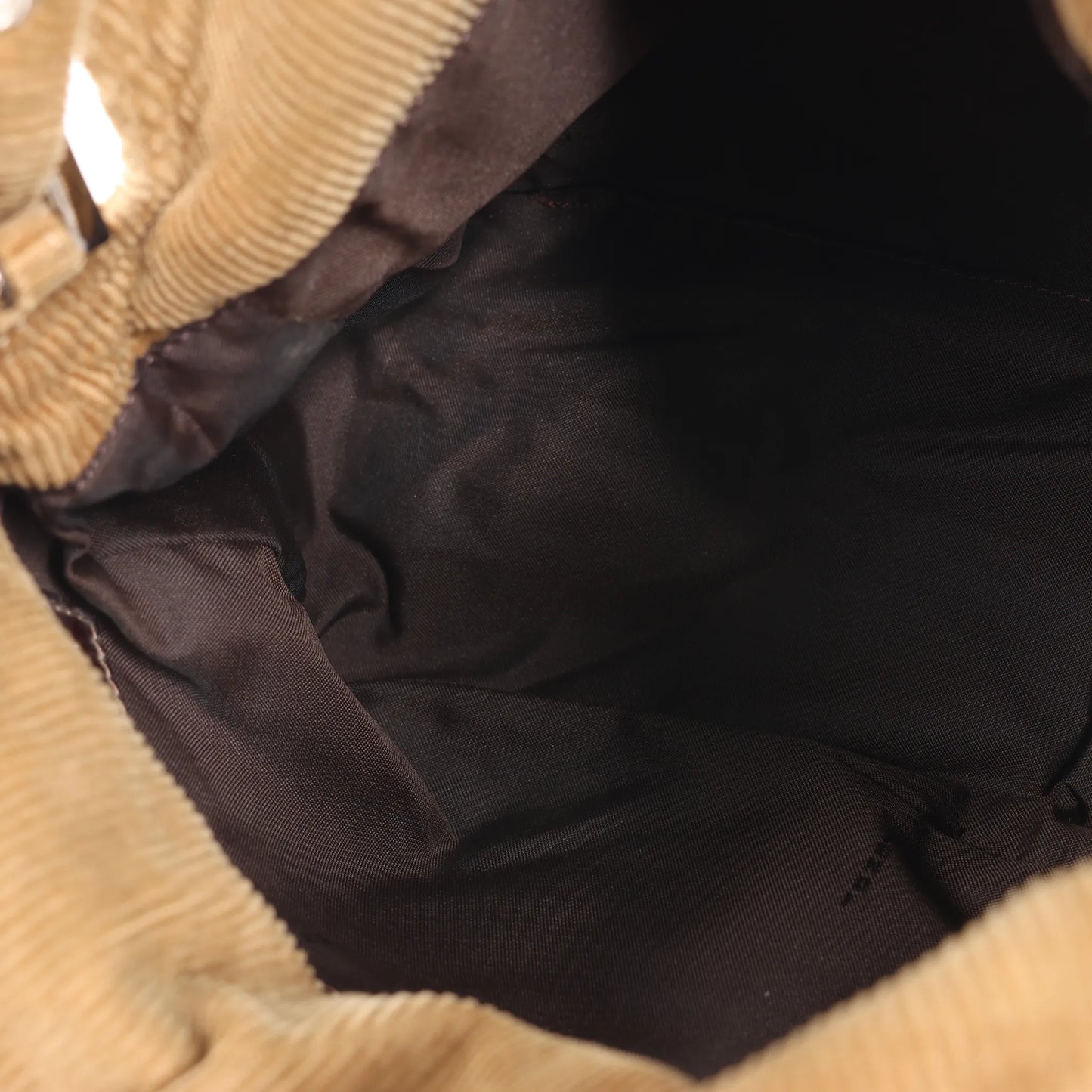 FENDI Corduroy Double Flap Baguette Shoulder Bag in Camel 26426