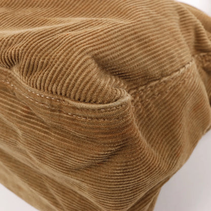 FENDI Corduroy Double Flap Baguette Shoulder Bag in Camel 26426