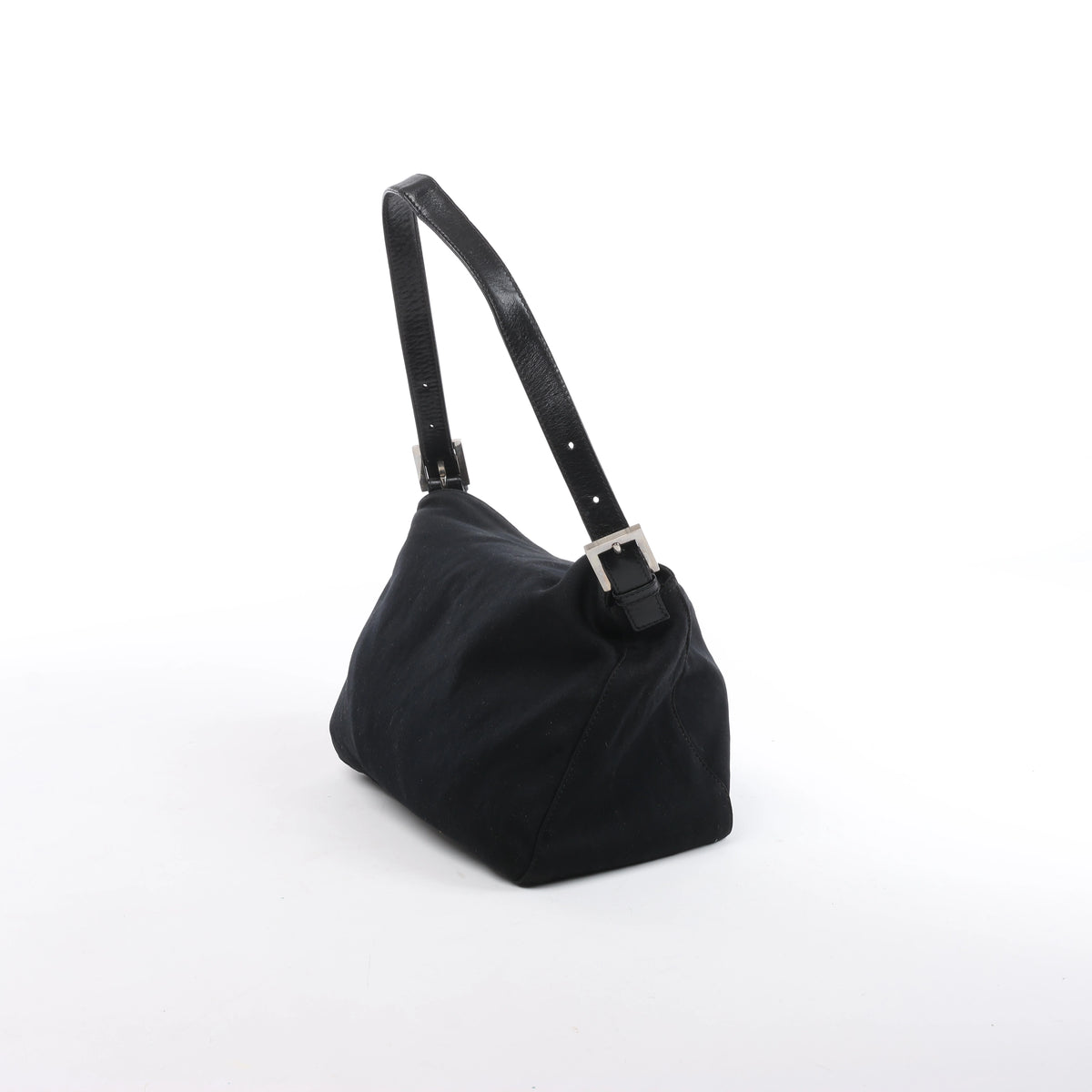 Fendi Mama Baguette Neoprene/Jersey x Leather Shoulder Bag in Black 26426