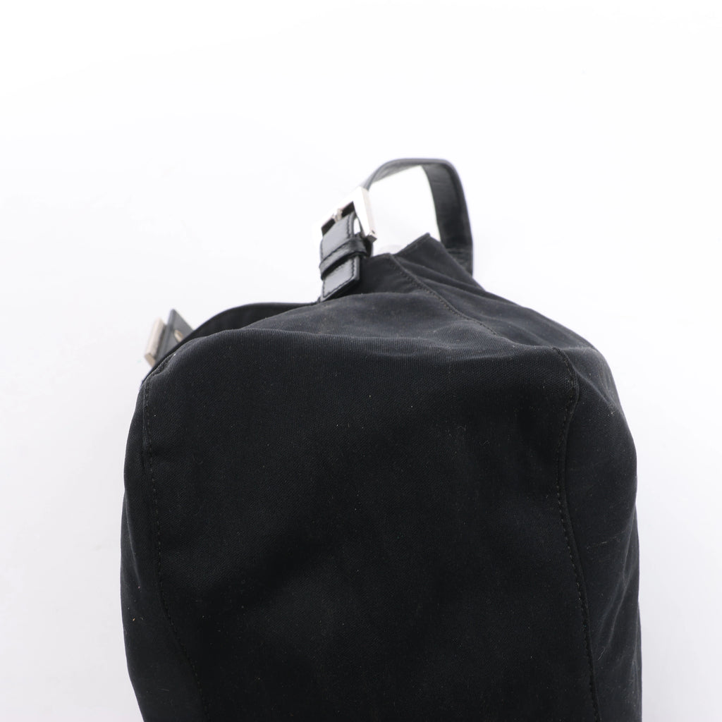Fendi Mama Baguette Neoprene/Jersey x Leather Shoulder Bag in Black 26426