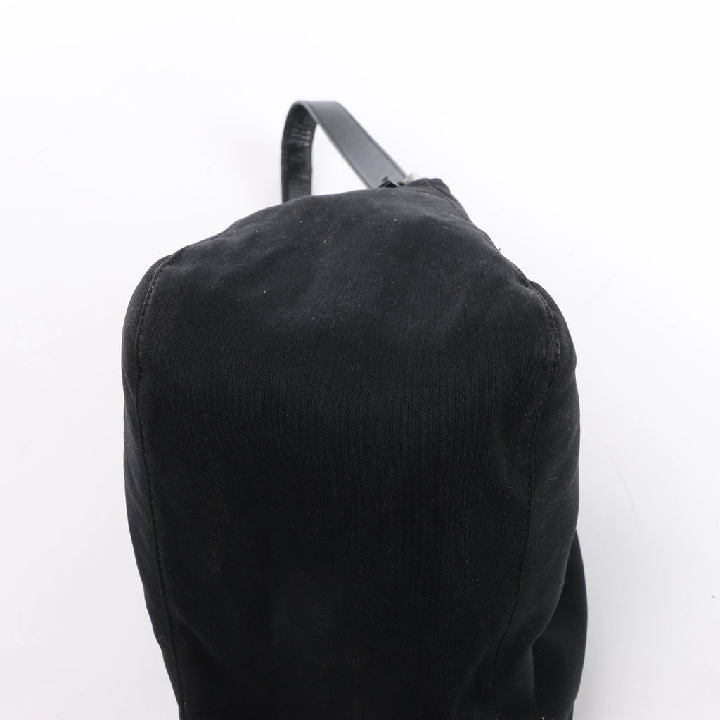 Fendi Mama Baguette Neoprene/Jersey x Leather Shoulder Bag in Black 26426