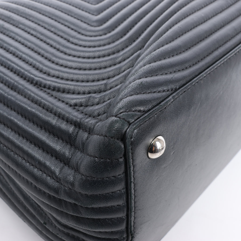 Fendi Dotcom Leather Chain Semi Shoulder Bag in Black