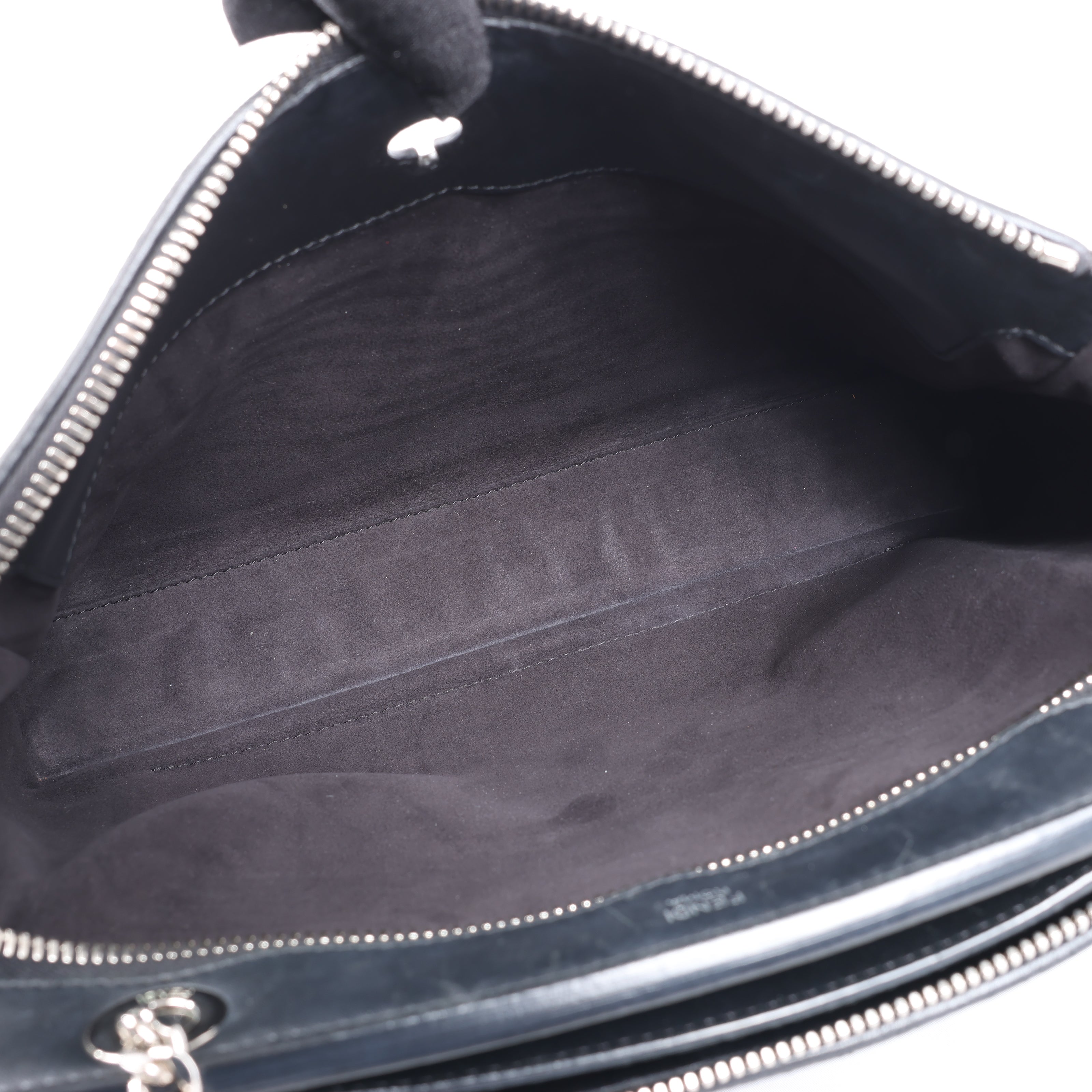 Fendi Dotcom Leather Chain Semi Shoulder Bag in Black