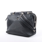 Fendi Dotcom Leather Chain Semi Shoulder Bag in Black