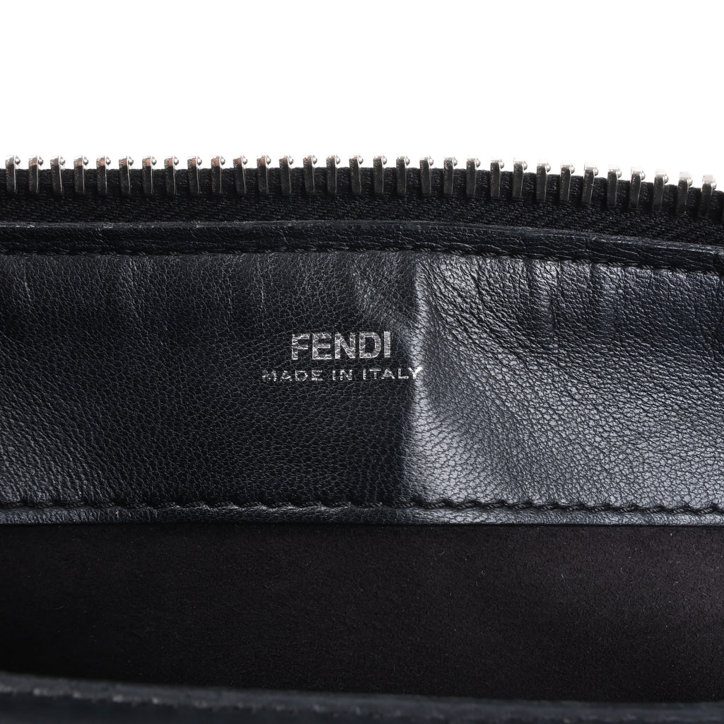 Fendi Dotcom Leather Chain Semi Shoulder Bag in Black