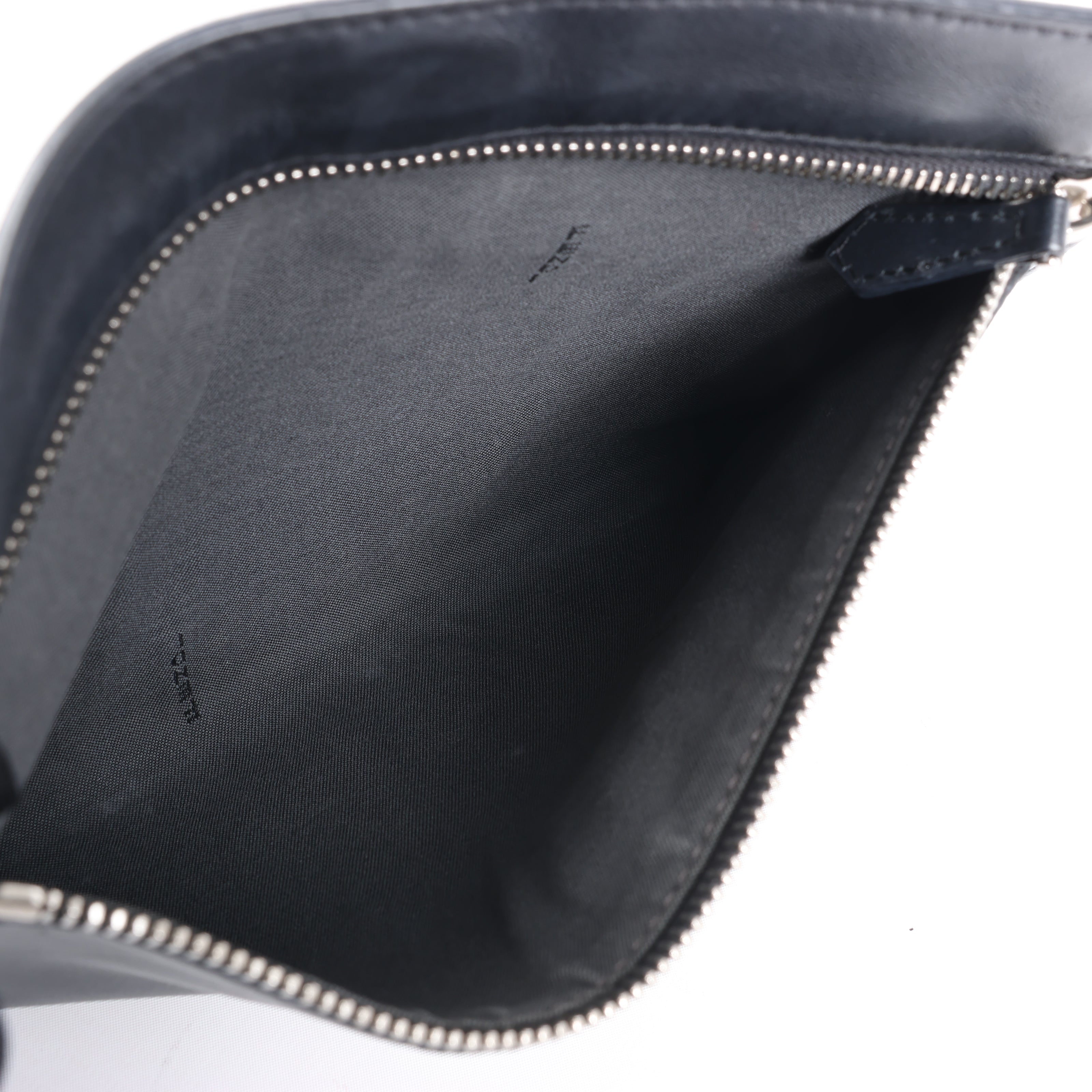Fendi Dotcom Leather Chain Semi Shoulder Bag in Black