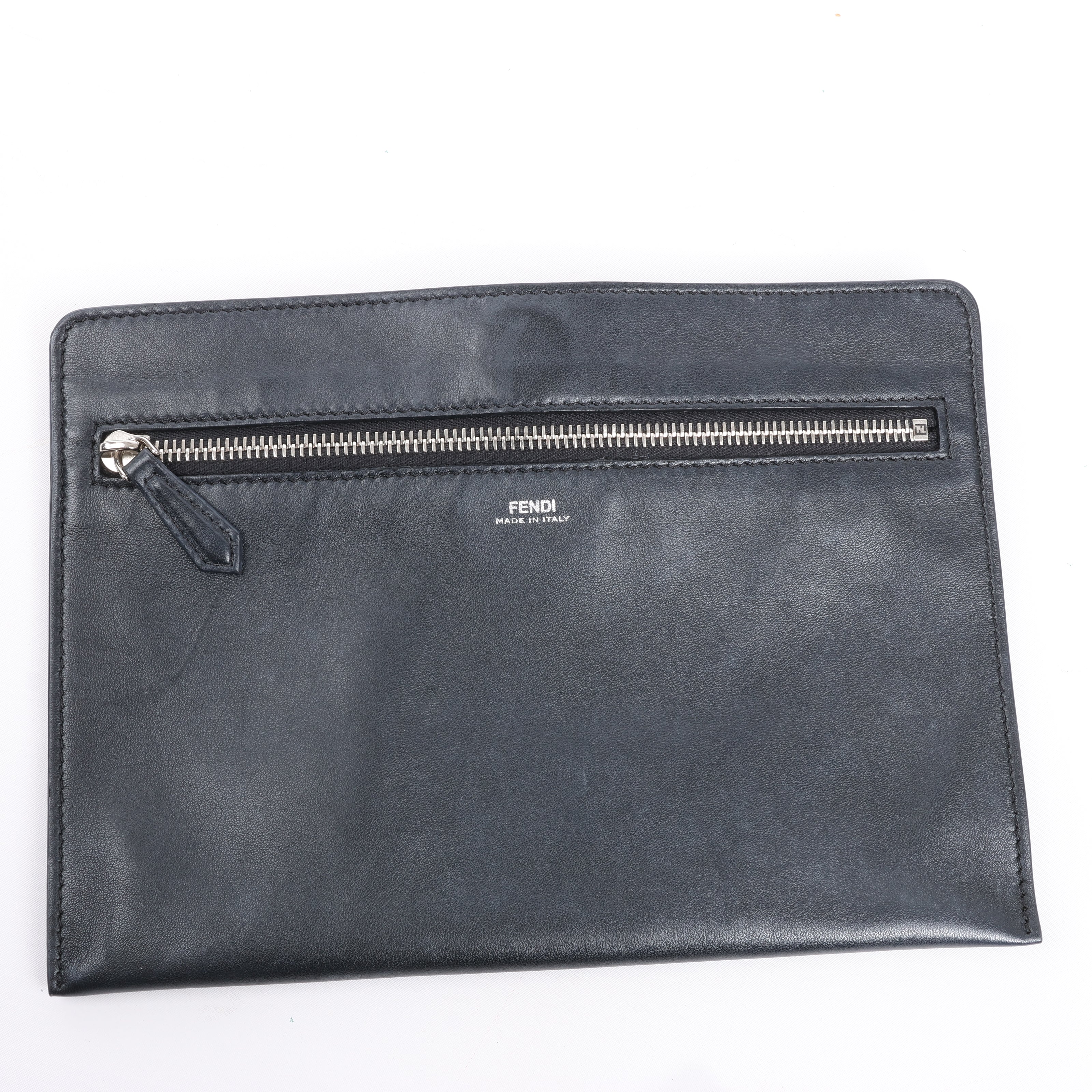 Fendi Dotcom Leather Chain Semi Shoulder Bag in Black