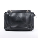 Fendi Dotcom Leather Chain Semi Shoulder Bag in Black