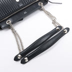 Fendi Dotcom Leather Chain Semi Shoulder Bag in Black