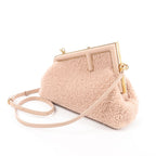 FENDI First Boa x Leather Crossbody bag in Pink 8BP129