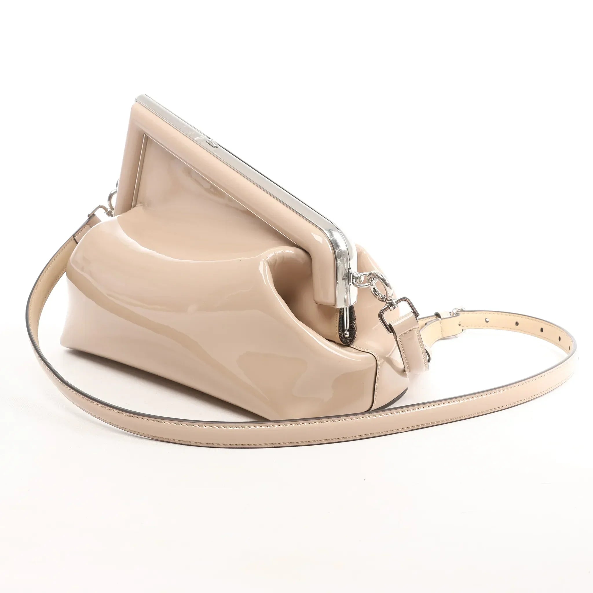 FENDI First Patent Leather Crossbody bag in Beige 8BP137