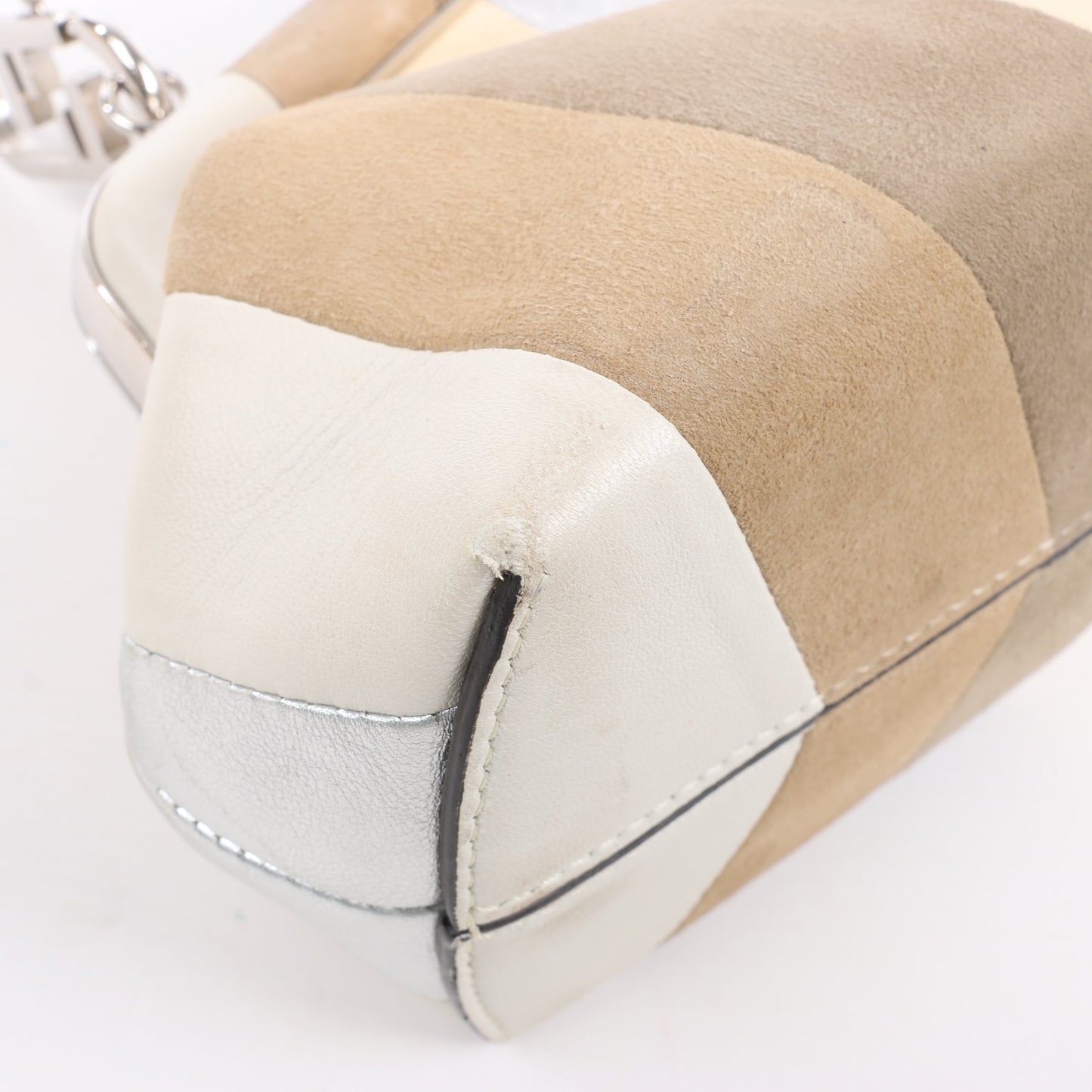 FENDI First Leather x Suede Shoulder bag in Beige 8BP129