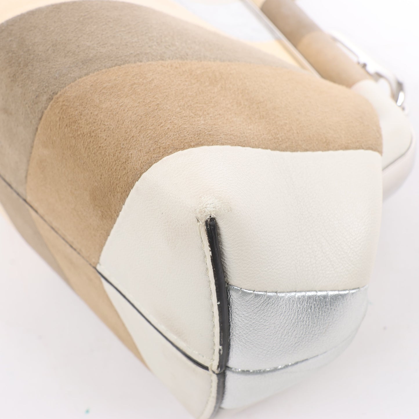 FENDI First Leather x Suede Shoulder bag in Beige 8BP129