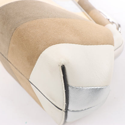 FENDI First Leather x Suede Shoulder bag in Beige 8BP129