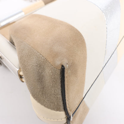 FENDI First Leather x Suede Shoulder bag in Beige 8BP129