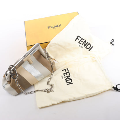 FENDI First Leather x Suede Shoulder bag in Beige 8BP129