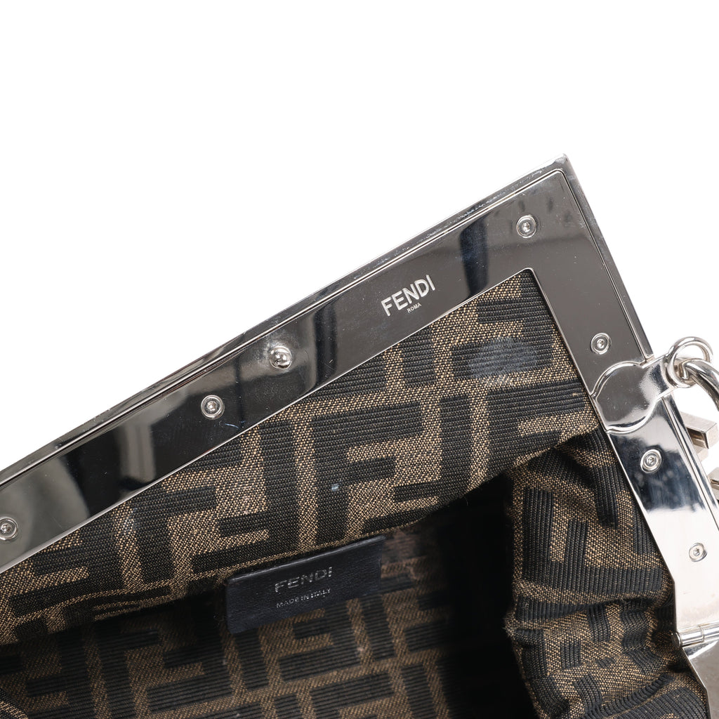 FENDI First Leather x Suede Shoulder bag in Beige 8BP129