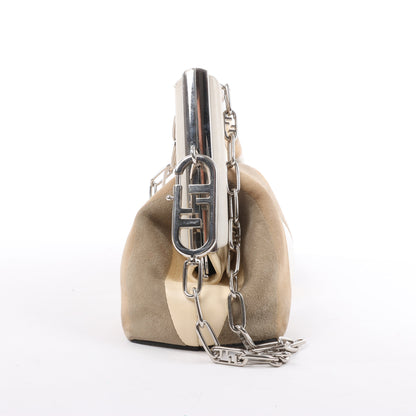 FENDI First Leather x Suede Shoulder bag in Beige 8BP129