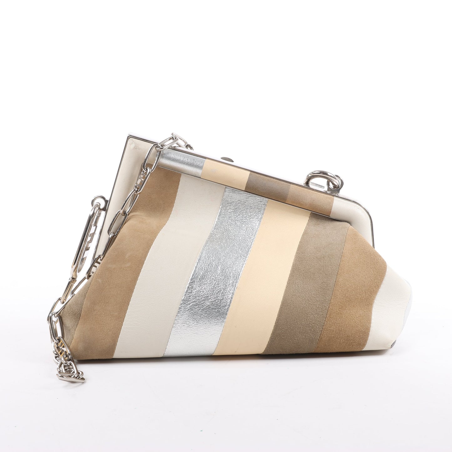 FENDI First Leather x Suede Shoulder bag in Beige 8BP129